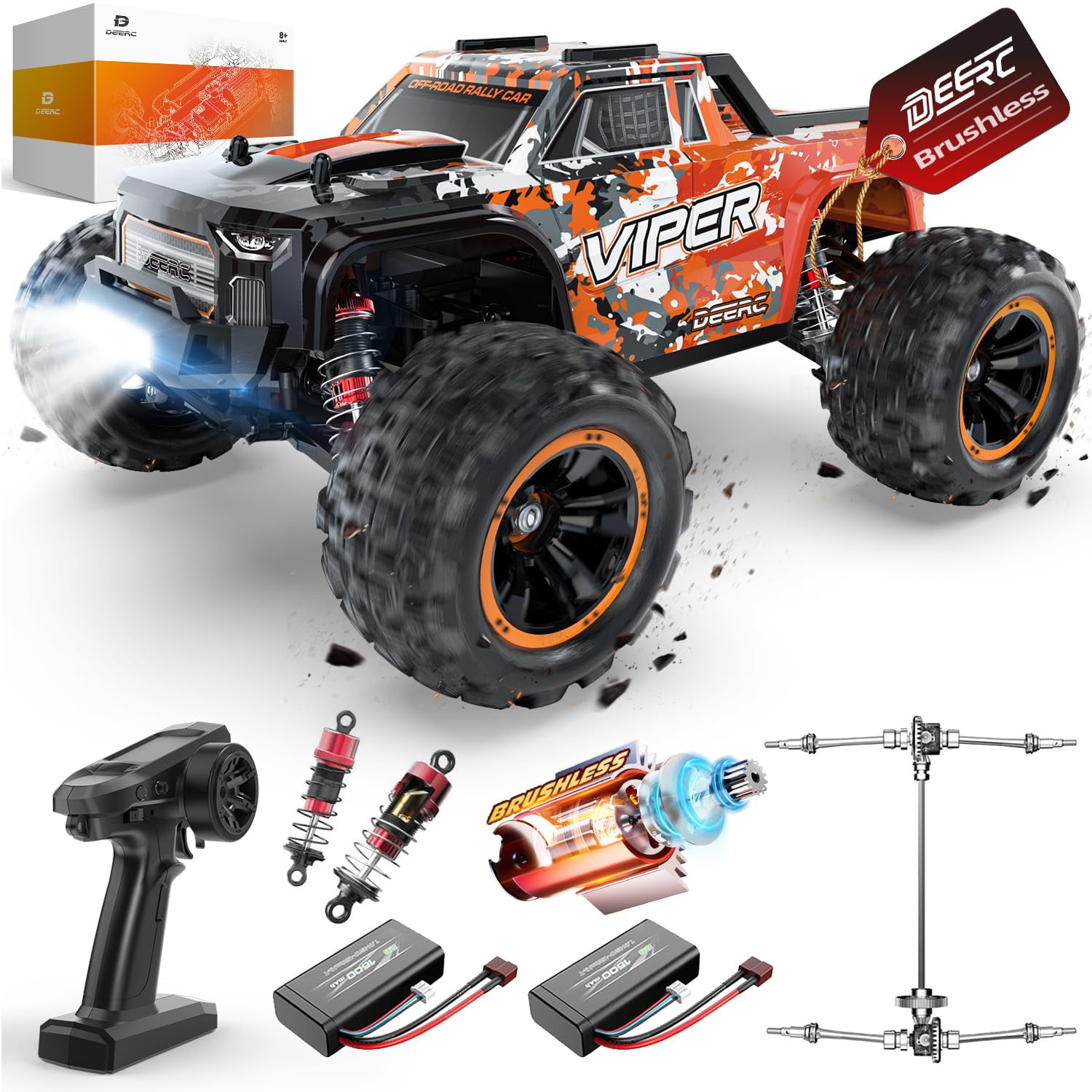 DEERC H16R Brushless 1:16 4×4 RC Truck DEERC H16R Brushless Fast RC Cars,1:16 52KM/H High Speed Remote