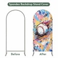 thumbnail image 4 of Baseball Sports Arch Backdrop Cover, Spandex Fitted Wedding Arch Cover, Minimalist Geometric Smear Art Round Top Stand Covers for Birthday Ceremony Bridal Shower Party Decor 5x2.1 Ft, 4 of 9