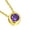 Gold and purple, variant on Stainless Steel Silver-Tone Gold-Tone Solitaire Multicolor CZ Pendant Necklace, 18"