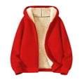thumbnail image 4 of Womens Sherpa Lined Hoodie Thick Fleece Zip Up Winter Warm Comfy Oversized Hooded Sweatshirt Jacket with Pockets, 4 of 6