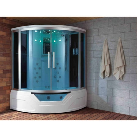 Eagle Bath 59 X 87 Round Sliding Steam Shower With Base Included Eagle Bath 59 X 87 Round Sliding Steam Shower With Base Included