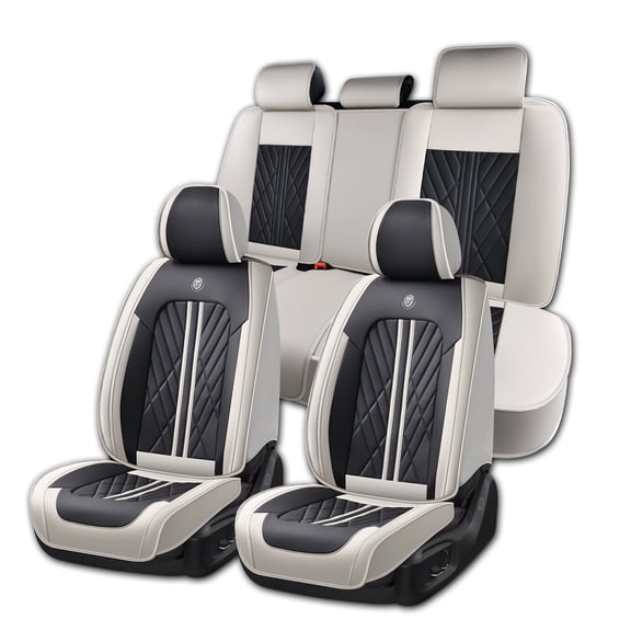Car Seat Covers，Front and Rear, Fits Hyundai Elantra 2005, Gray and Black 5 Pieces