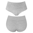 thumbnail image 6 of Curve Muse Women's Plus Size High Waist Hipster Briefs 100% Cotton Panties-3 Pack-Grey,Nude,Black-XXL, 6 of 7