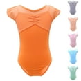 thumbnail image 5 of ZACPNCV Girls Ballet Leotards Dance Leotards Ruffle Short Sleeve Gymnastics Outfits Pink 3-4 Years, 5 of 5