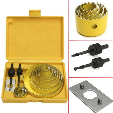 

faweijlr 16Pcs Carbon Steel 13 Hole Saw 19-127mm Wood Working Metal Holesaw Cutting Set