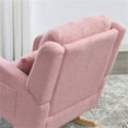 thumbnail image 3 of 27.5"W Rocking Chair, Teddy Upholstered Recliner Chair with Lumbar Pillow and Side Pockets, Comfy Accent Living Room Chairs with Non-slip Feet for Reading Room, Bedroom, Pink, 3 of 7