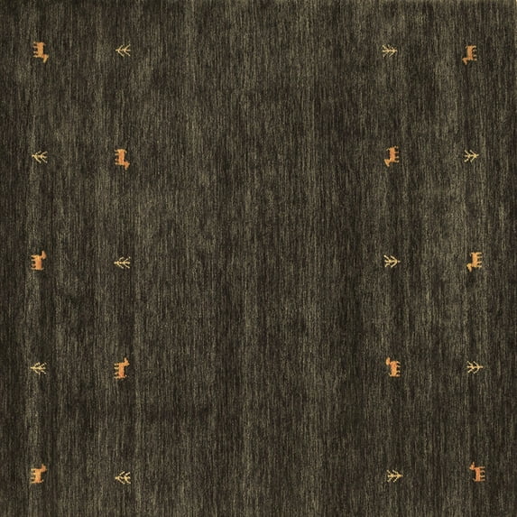 Ahgly Company Indoor Square Abstract Brown Contemporary Area Rugs, 5' Square