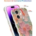 thumbnail image 5 of Oil Painting Flower Compatible with iPhone 12 Case, Colorful Retro Floral Cute Curly Wave Frame Women Girls Cover for Apple 12 (Green), 5 of 12