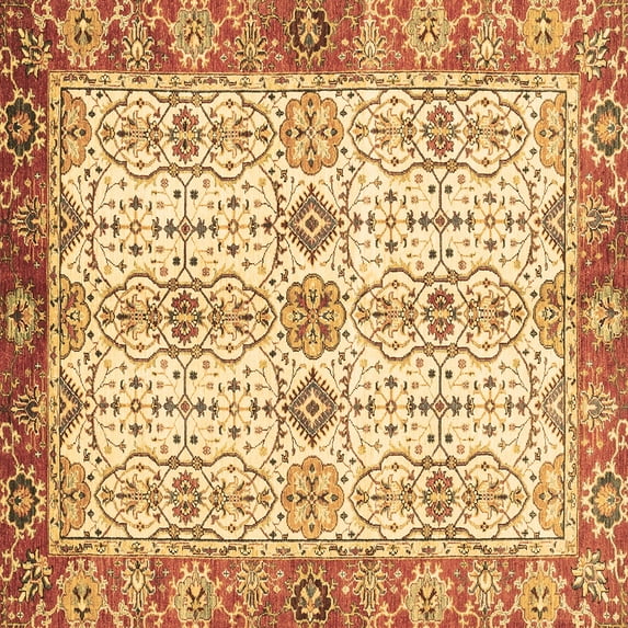 Ahgly Company Indoor Square Abstract Brown Modern Area Rugs, 5' Square