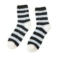 thumbnail image 2 of MSJUHEG Fuzzy Socks for Women,Slipper Socks for Women,Fluffy Socks,Bearpaw Socks,Cloud Socks,Women Striped Coral Warm Thick Home Socks Stockings C One Size, 2 of 3