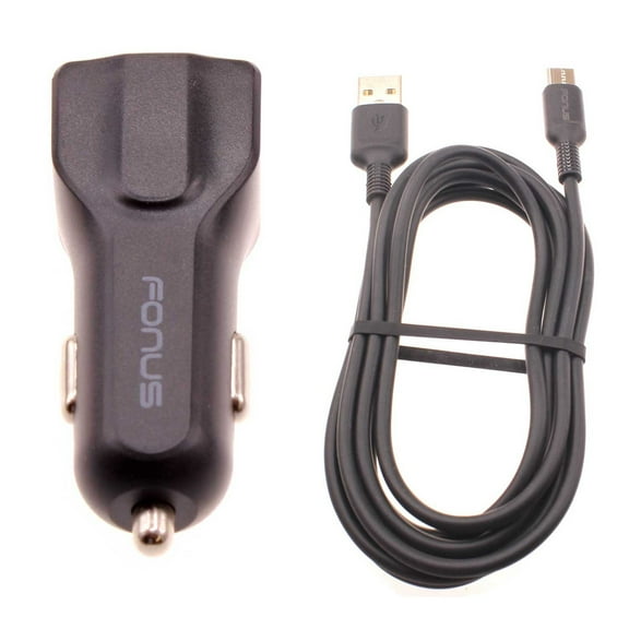 18W Fast Car Charger for TCL 30 XE 5G, 20 XE, V 5G, 4X 5G - USB Port 6ft Cable Type-C Quick Charge DC Socket Compatible With TCL 30 XE 5G, 20 XE, V 5G, 4X 5G