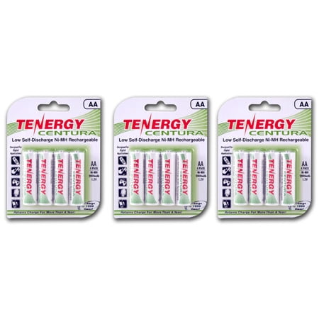 Discharge Nimh Battery - Tenergy Centura AA 2000mAh Low Self-Discharge (LSD) NiMH Rechargeable Batteries, 3 Cards 12-Pack