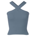thumbnail image 4 of Haut Sans Manches à Col Halter Uni pour Femmes, 4 of 5