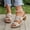 Beige, variant on Women's Hollow Cutout Floral Block Heel Slide Sandals, Open-Toe Faux Leather Slip-On Summer Casual Shoes Brown 36