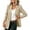 Khaki, variant on Tqcoqu Women's Striped 3/4 Sleeve Blazer Jacket Collared Neck Business Casual Suit Jacket,Blue Women's S-XXL
