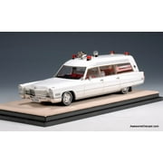 1968 Cadillac Miller-Meteor Ambulance, White 1:43 Resin Cast Model Ambulance by Stamp Models
