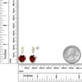 thumbnail image 2 of Gem Stone King 925 Silver and 10K Yellow Gold Red Garnet and White Lab Grown Diamond Infinity Dangle Earrings for Women By Keren Hanan (8.07 Cttw, Gemstone Birthstone, Heart Shape 10MM), 2 of 3