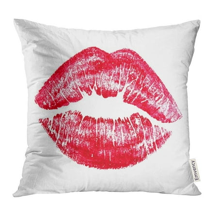 Cmfun Pink Lipstick Beautiful Red Lips White Kiss Pillow Case 18x18 Cmfun Pink Lipstick Beautiful Red Lips White Kiss Pillow Case 18x18 Inches Pillowcase