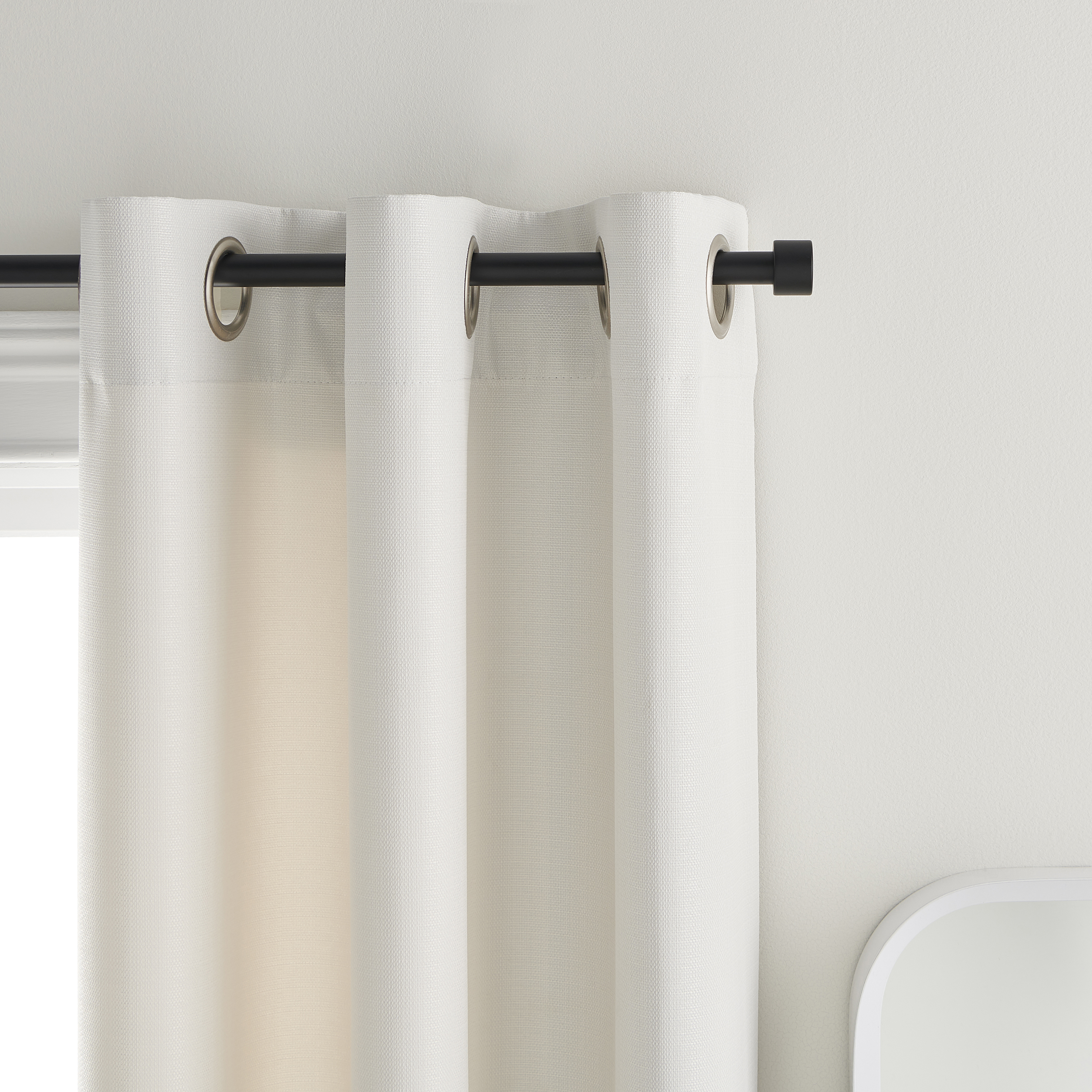 Mainstays End Cap Adjustable Single Curtain Rod, Black photo 2