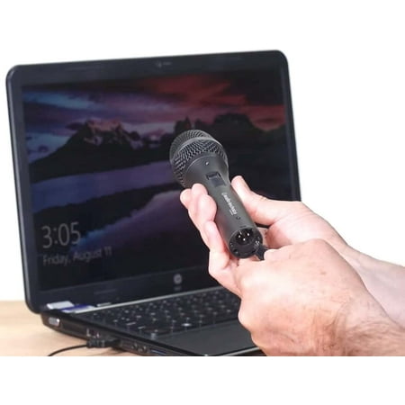 Audio Technica AT2005USB USB / XLR Dynamic Microphone with Pop Filter, 10' XLR Cable, Cable Ties