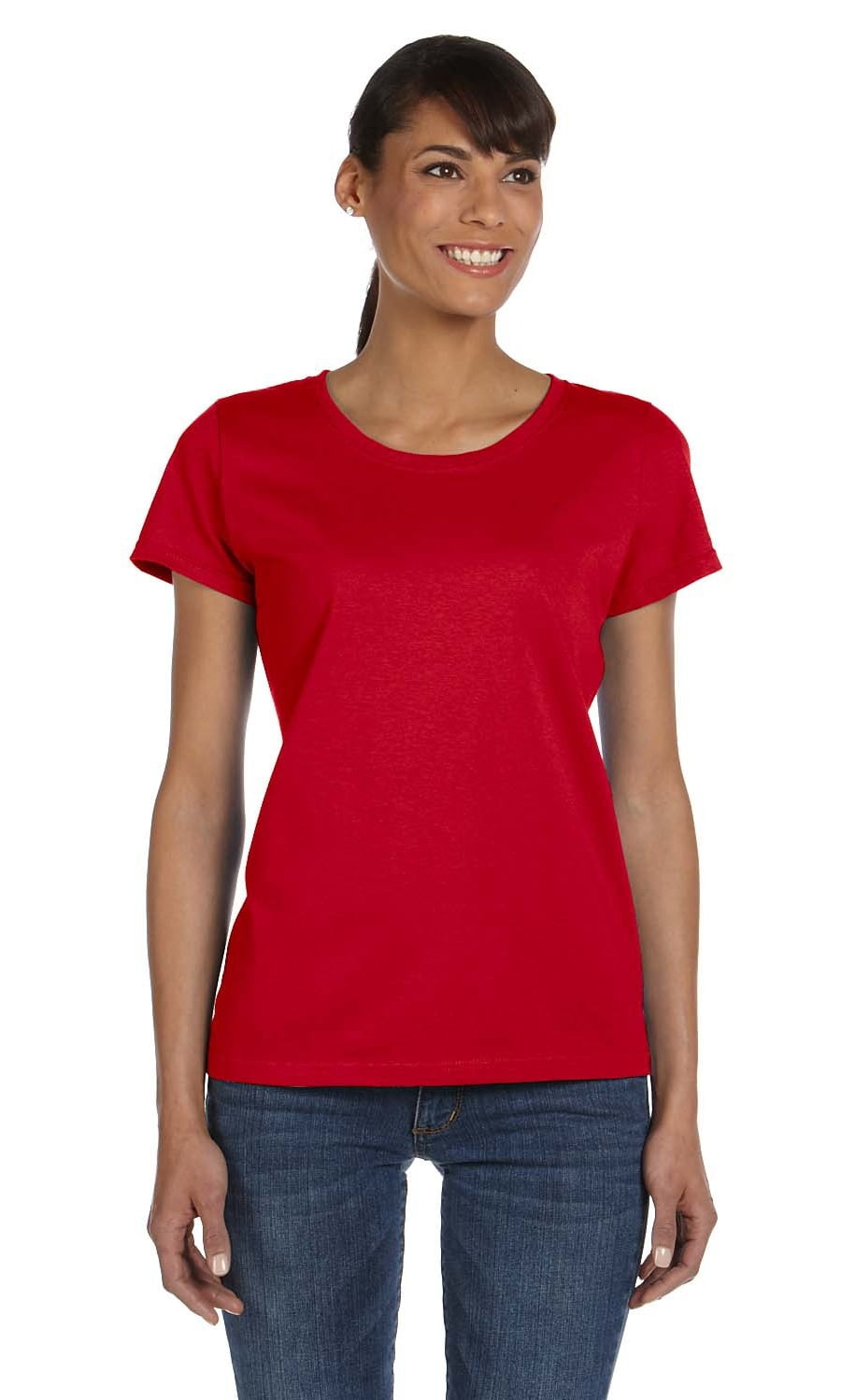 Branded Fruit of the Loom - Branded Fruit of the Loom Ladies 5 oz HD Cotton T-Shirt - TRUE RED ...