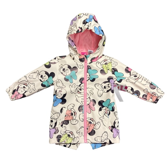 Disney Junior Girl's Long Sleeve Full Zip Hooded Rain Jacket (2T)