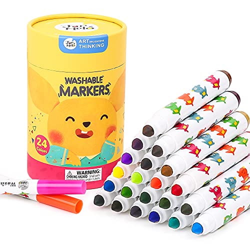 Washable Markers For Kids; 24 Count, Non-toxic, Toddler Marker, Kids Markers,  Art School