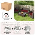 thumbnail image 3 of Snubbull 3 Pack Loveseat Cushion Set, 36" x 18" x 3" Waterproof Outdoor Chair Replacement Cushions for 4-Seater Wicker Rattan Patio Furniture, Burgundy, 3 of 6