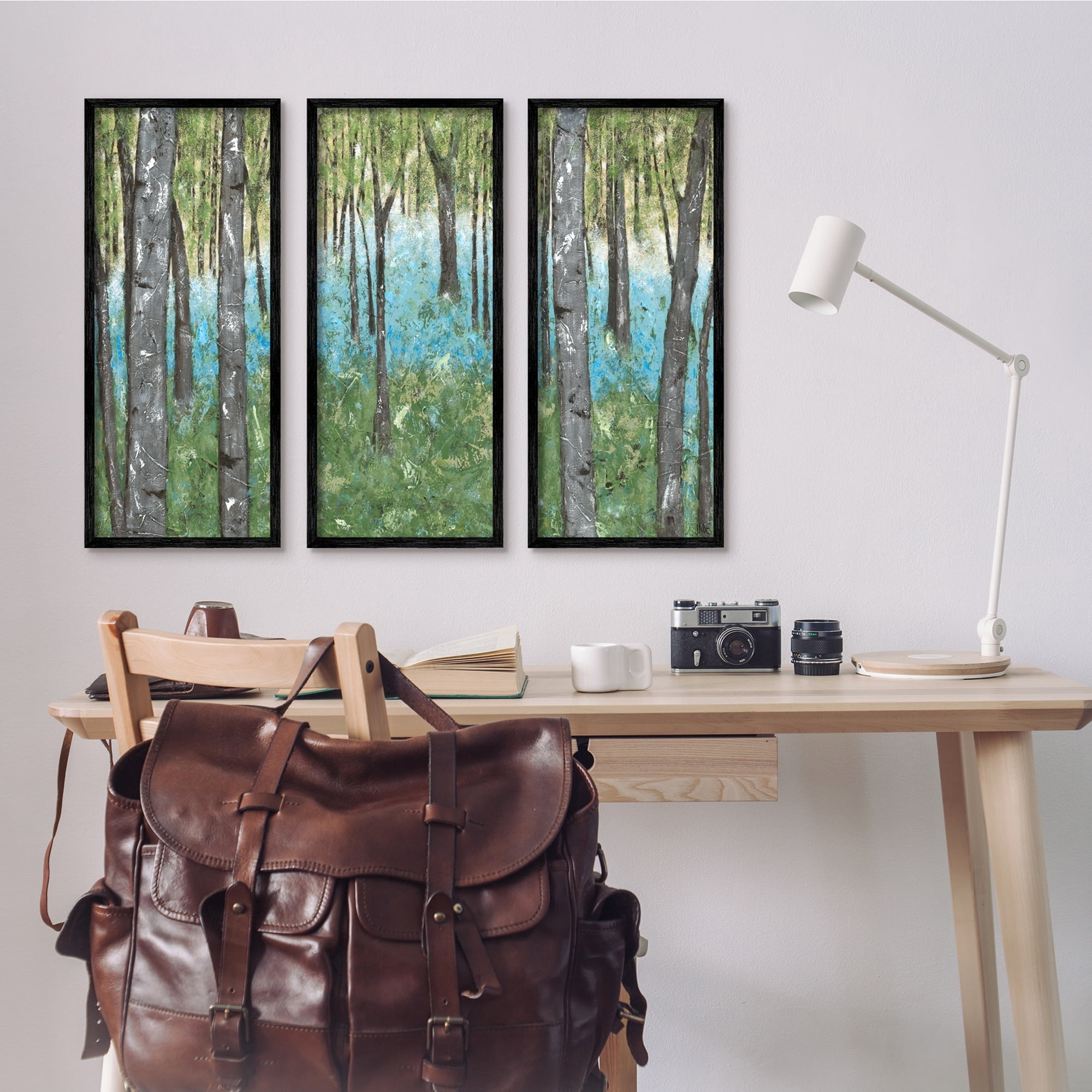 Stupell Indtries Rtic Grey Birch Trees Abstract Forest Scene,10 x 24,Design by Jade Reynolds