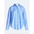 thumbnail image 5 of Free Assembly Women's and Women's Plus Relaxed Button Down Cotton Shirt with Long Sleeves, Sizes XS-4X, 5 of 5