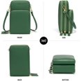 thumbnail image 2 of Asge Bolso cruzado pequeño para teléfono celular, para mujer, bolso de hombro para teléfono celular Asge Bolsillos con cremallera de 3 capas, 2 of 6