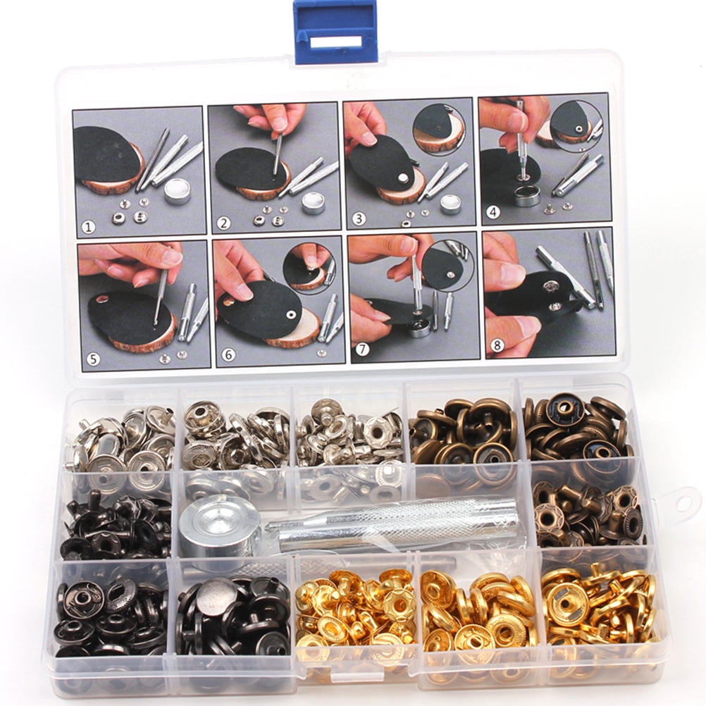 Masteelf Brass Buttons Set - 1 Set of Press Fasteners for Sewing, Crafts, Clothing, and Projects
