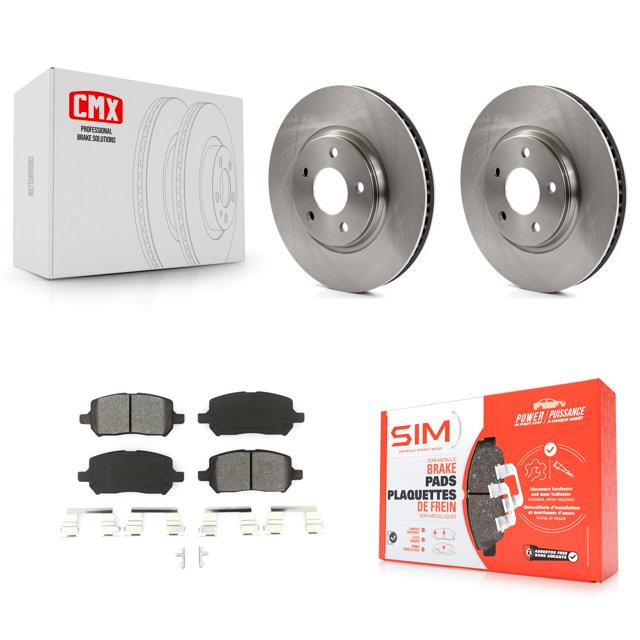 Transit Auto Front Disc Brake Rotors and Semi-Metallic Pads Kit for Car Pontiac G5 with Rear Brakes K8S-100040