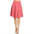 thumbnail image 4 of Women's High Waist Basic Stretchy Casual Solid A-Line Midi Skirts, 4 of 5