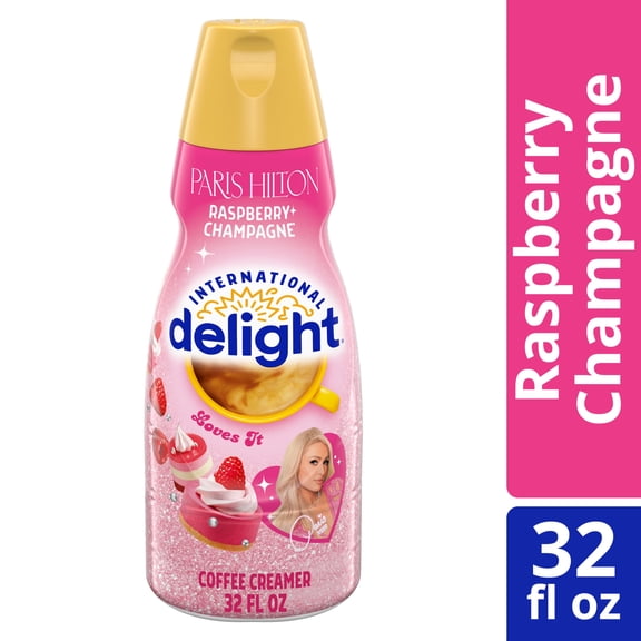International Delight Paris Hilton Raspberry Champagne Coffee Creamer Bottle, 32 fl oz