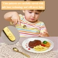 thumbnail image 6 of ReaNea Toddler Utensils Stainless Steel Gold Kids Silverware Set Toddler Forks, Baby Spoons and Knife 4 Pieces, 6 of 7
