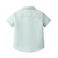 thumbnail image 5 of XAOFW Toddler Boys Girls Back To School Shirts Short Sleeve Lapel Collar Button Front Striped Shirts Child Kids First Day Of School Shirts Breathable Tops 4-5 Years, 5 of 8