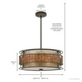 thumbnail image 6 of Urban Ambiance Luxury Art Deco Chandelier, Small Size: 6.5"H x 16"W, with Moroccan Style Elements, Copper Revival Finish and Oyster Mica Inner Shade, Mosaic Tile Outer Shade, UQL2431, 6 of 7