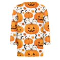thumbnail image 5 of Garbnen Halloween Womens&nbsp;shirts Pumpkin Ghost Witch Cat Print Women's T Shirts 3/4 Sleeve O Neck Holiday Dressy Women Fall Clothes Yellow XL, 5 of 5