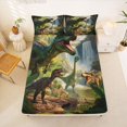 thumbnail image 5 of Homewish Retro Dinosaur Queen Sheets,Rustic Wild Animal Queen Sheet Sets,Green,4-Piece,1 Flat Sheet, 1 Fitted Sheet and 2 Pillowcases, 5 of 6