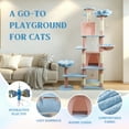 thumbnail image 2 of Jopath 71 inch flower cat tree with large condo removable flower cushion and hammock blue, 2 of 9