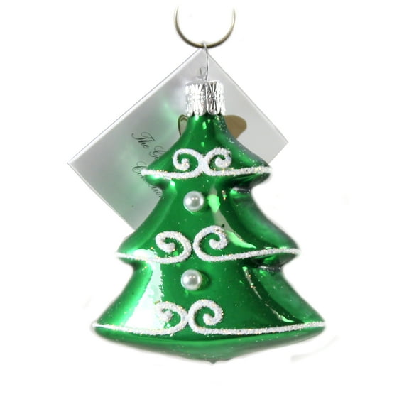 Golden Bell Collection Tiered Christmas Tree Glass Ornament