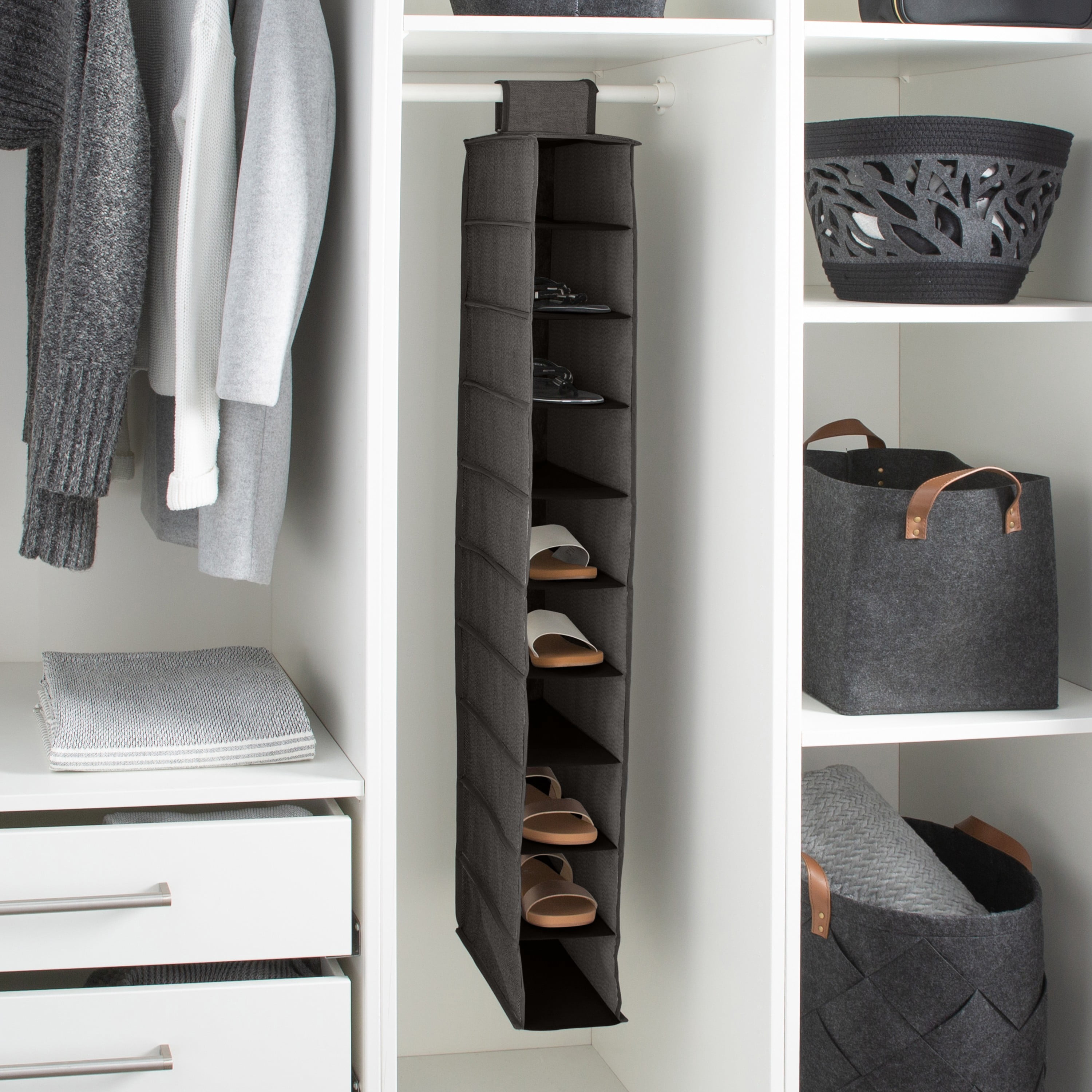 Simplify 10 Shelf Closet Organizer in Grey