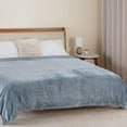thumbnail image 6 of Classic VelvetLoft® Solid Bed Blanket, King Size Bed Blanket, Lightweight Soft Fuzzy Plush Blanket for Bed and Couch, Polar Blue, 90x108 Inches, 6 of 8