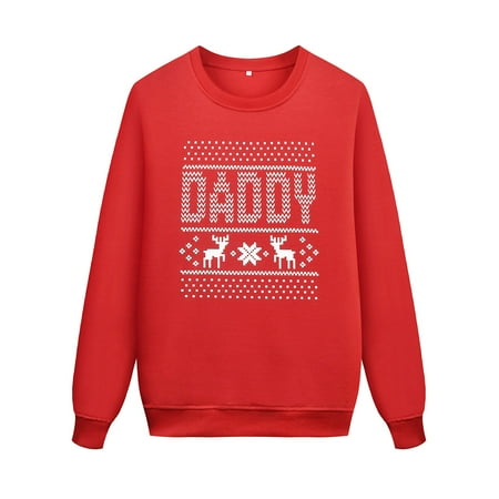 

ketyyh-chn99 Family Christmas Pajamas Men s Christmas T Shirts Thick Crewneck Ultra Soft Deer Head Bow Family Pajamas Pants Christmas