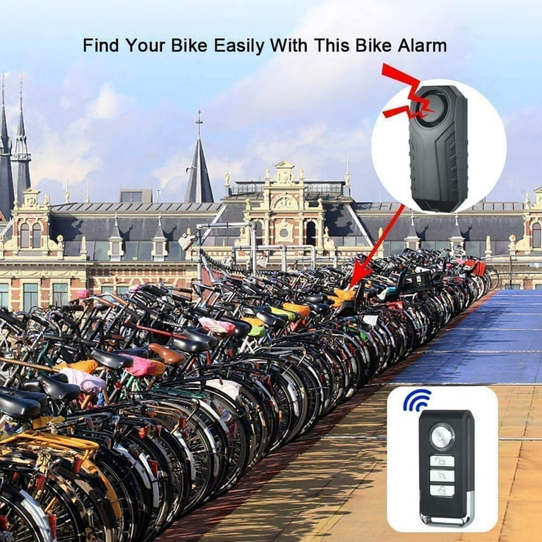 Bike Alarm with Remote 2 Pack, 113dB Wireless Anti-Theft Vibration