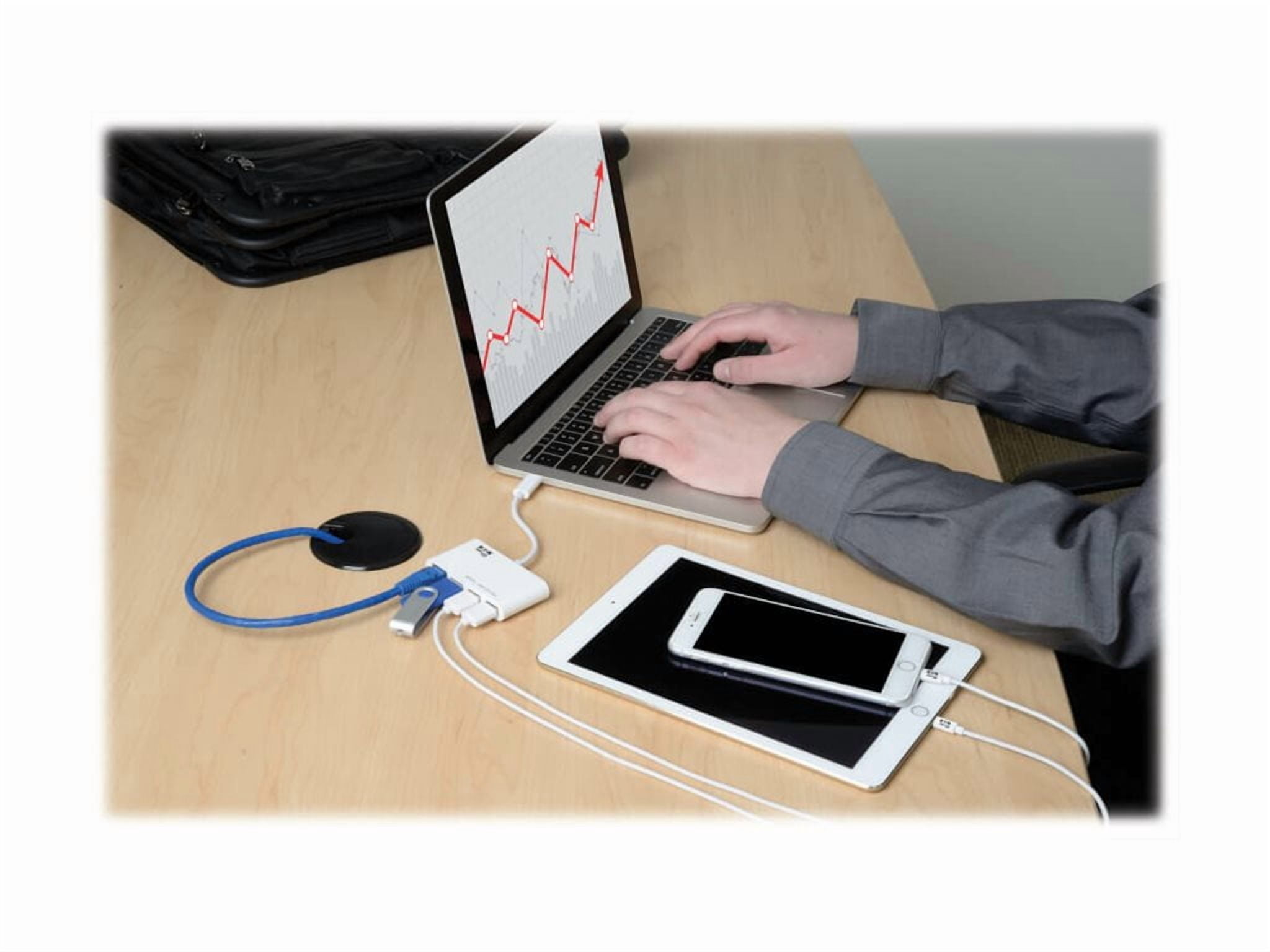 Tripp Lite 3-port Usb-c To Usb-a Hub Portable W/ Gigabit Ethernet Port Rj45 - Hub - 3 X Usb 3.1 - Desktp