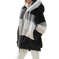 thumbnail image 6 of Musuos Autumn Winter Outwear Women Fleece Hooded Coats Warm Female Patchwork Zip-up Plush Jackets, 6 of 6