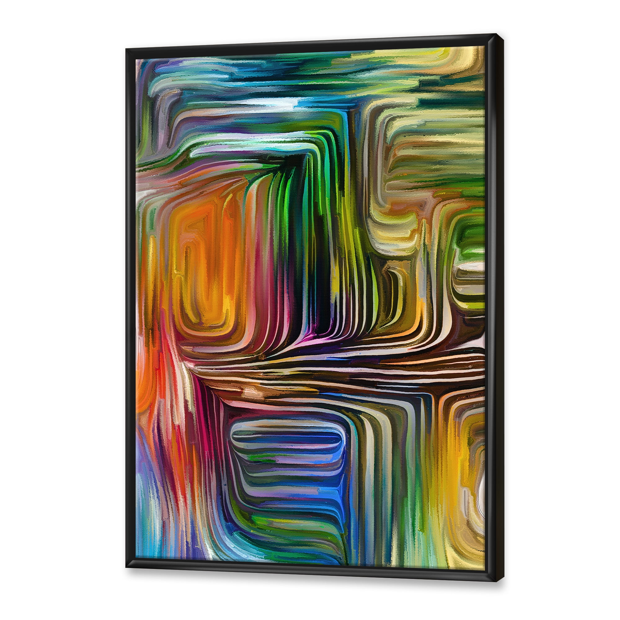 Designart 'Colour Spiral Fusion III' Modern Framed Canvas Wall Art Print