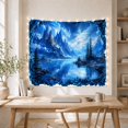thumbnail image 5 of Mountain Lake Through Rocky Cave with Pine Trees, Majestic Fantasy Style for Nature Lovers, Mountain Wall Decor Housewarming Gift, Tapestry Wall Hanging for Bedroom and Dorm, 5 of 7